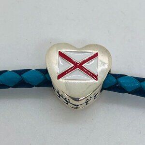 ✨✨Pandora Alabama Flag heart bead charm